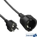 InLine Power extension cable, black, 10m, with child safety